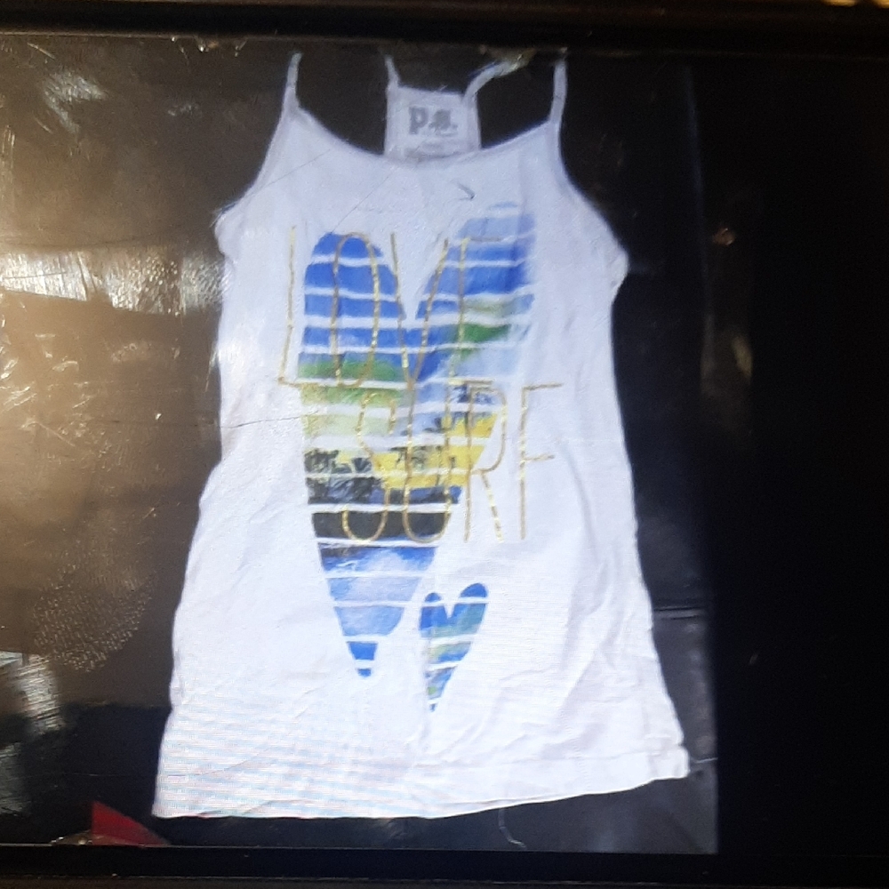 Kids White and Blue Tank Top